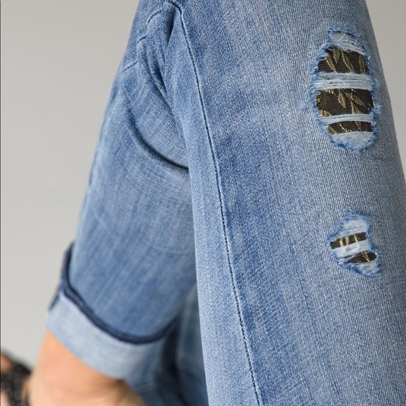 Never Worn! Mid-Rise Denim Destructed Slim Jeans - Picture 3 of 8